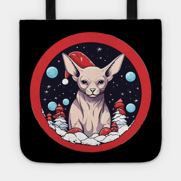 Sphynx Cat Xmas, Love Cats Tote by logiamerch