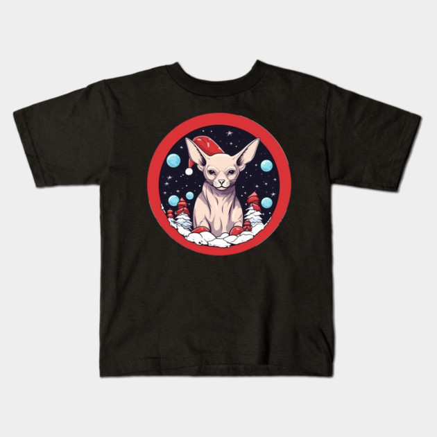 Sphynx Cat Xmas, Love Cats Kids T-Shirt by logiamerch