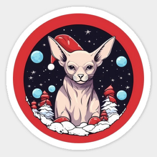 Sphynx Cat Xmas, Love Cats Sticker