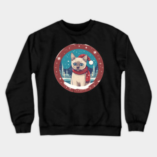 Tonkinese Cat Xmas, Love Cats Crewneck Sweatshirt