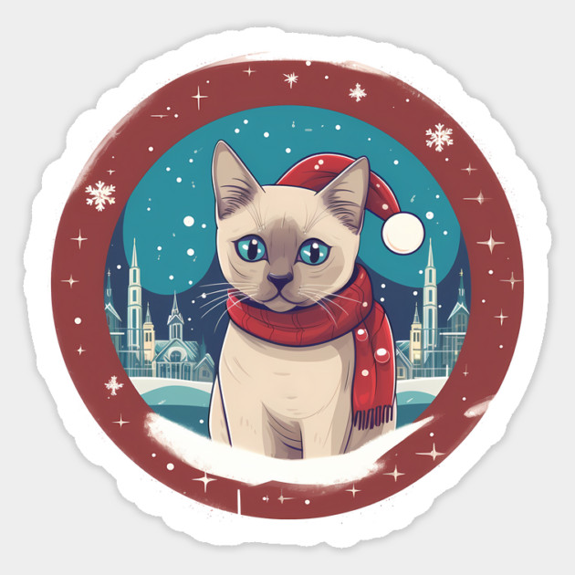Tonkinese Cat Xmas, Love Cats Sticker by logiamerch