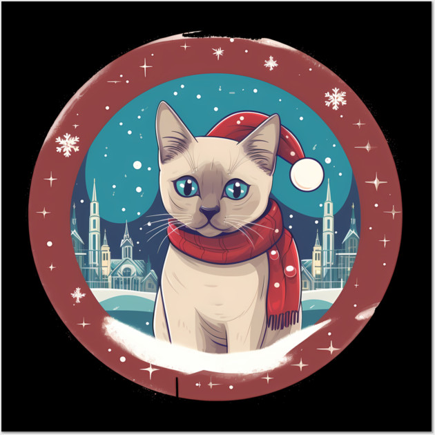 Tonkinese Cat Xmas, Love Cats Wall Art by logiamerch