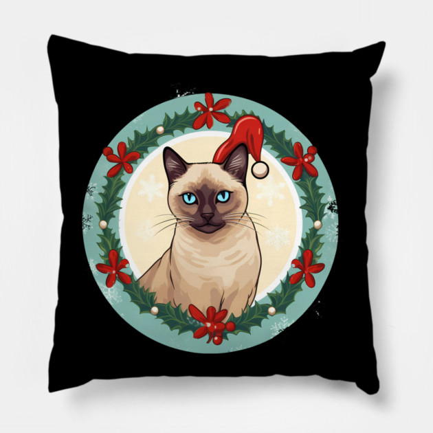 Tonkinese Cat Xmas, Love Cats Pillow by logiamerch