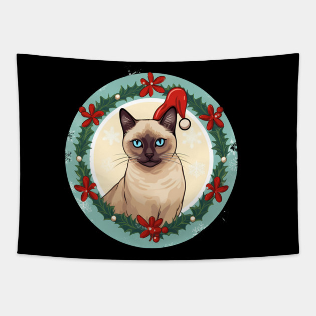 Tonkinese Cat Xmas, Love Cats Tapestry by logiamerch