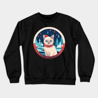 Tonkinese Cat Xmas, Love Cats Crewneck Sweatshirt