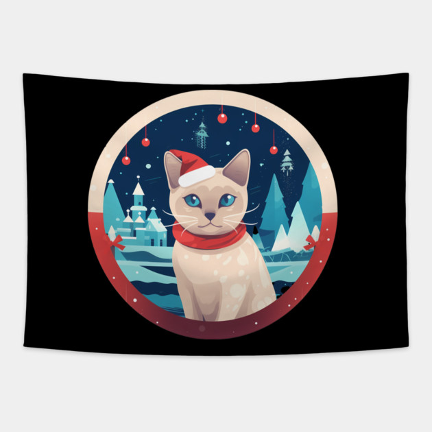 Tonkinese Cat Xmas, Love Cats Tapestry by logiamerch