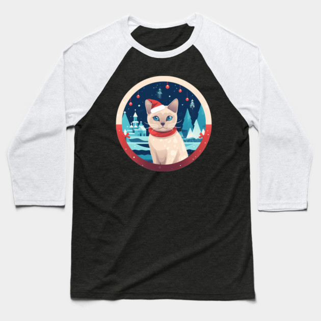 Tonkinese Cat Xmas, Love Cats Baseball T-Shirt by logiamerch