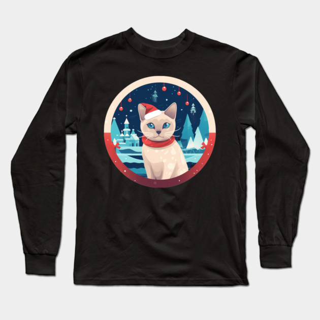 Tonkinese Cat Xmas, Love Cats Long Sleeve T-Shirt by logiamerch
