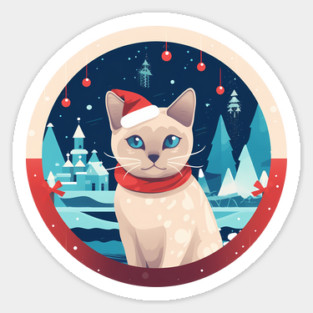 Tonkinese Cat Xmas, Love Cats Sticker
