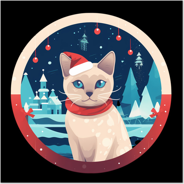 Tonkinese Cat Xmas, Love Cats Wall Art by logiamerch