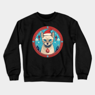 Tonkinese Cat Xmas, Love Cats Crewneck Sweatshirt