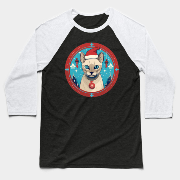 Tonkinese Cat Xmas, Love Cats Baseball T-Shirt by logiamerch