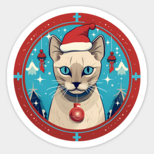 Tonkinese Cat Xmas, Love Cats Sticker