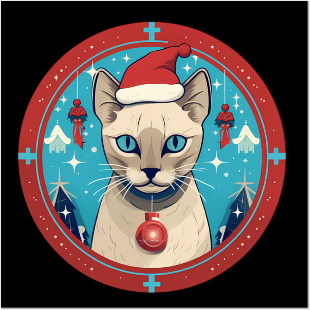 Tonkinese Cat Xmas, Love Cats Wall Art by logiamerch