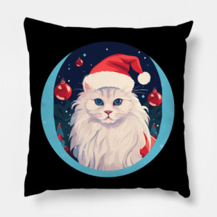 Turkish Angora Cat Xmas, Love Cats Pillow
