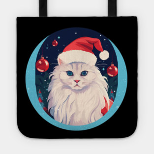 Turkish Angora Cat Xmas, Love Cats Tote