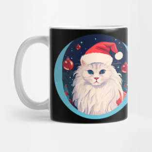 Turkish Angora Cat Xmas, Love Cats Mug