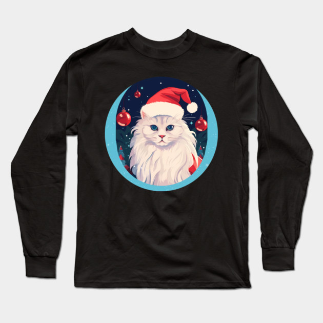 Turkish Angora Cat Xmas, Love Cats Long Sleeve T-Shirt by logiamerch