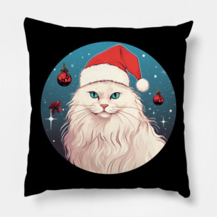 Turkish Angora Cat Xmas, Love Cats Pillow