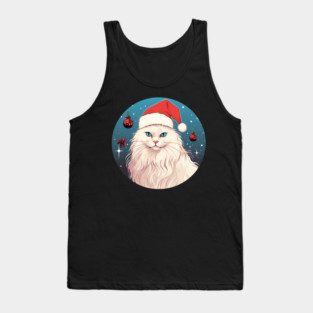 Turkish Angora Cat Xmas, Love Cats Tank Top
