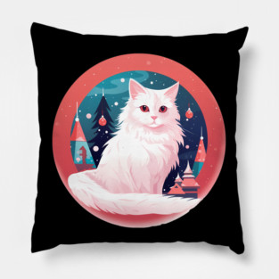 Turkish Angora Cat Xmas, Love Cats Pillow