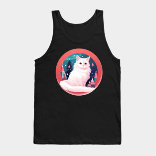 Turkish Angora Cat Xmas, Love Cats Tank Top