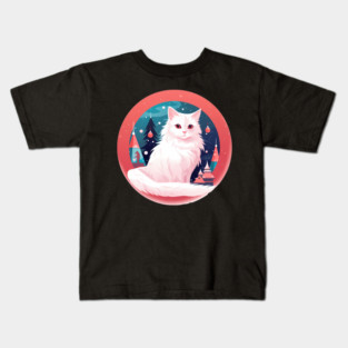 Turkish Angora Cat Xmas, Love Cats Kids T-Shirt