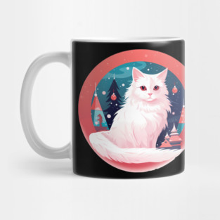 Turkish Angora Cat Xmas, Love Cats Mug