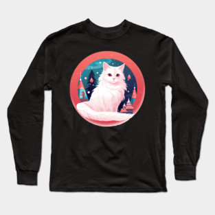 Turkish Angora Cat Xmas, Love Cats Long Sleeve T-Shirt