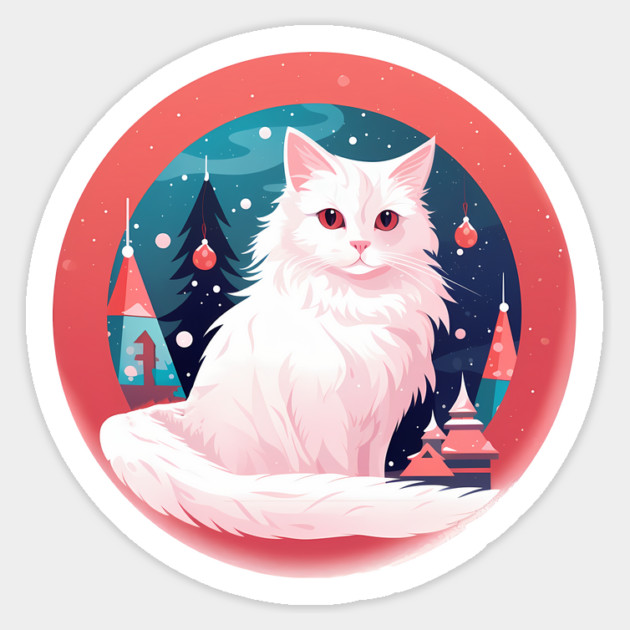 Turkish Angora Cat Xmas, Love Cats Sticker by logiamerch