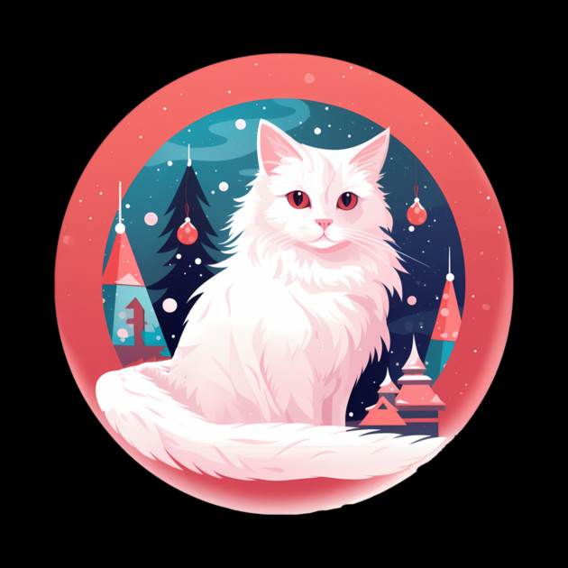 Turkish Angora Cat Xmas, Love Cats by logiamerch