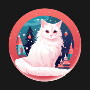 Turkish Angora Cat Xmas, Love Cats T-Shirt