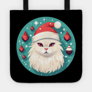 Turkish Angora Cat Xmas, Love Cats Tote