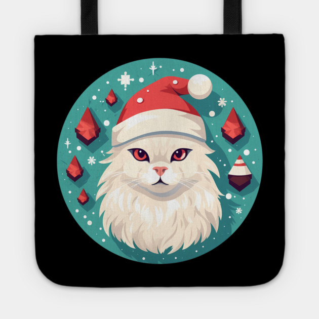 Turkish Angora Cat Xmas, Love Cats Tote by logiamerch