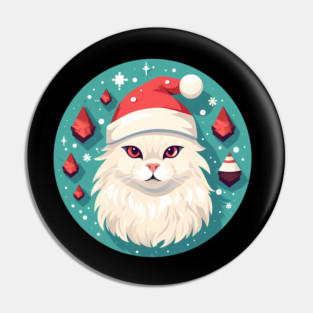Turkish Angora Cat Xmas, Love Cats Pin