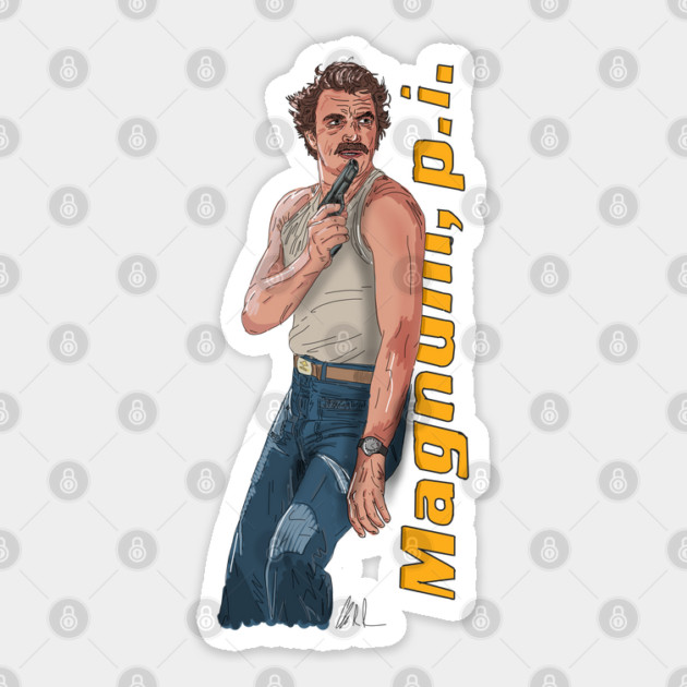 Magnum PI: Selleck Is Coming Sticker by 51Deesigns