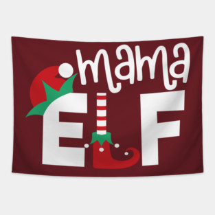 Mama elf Christmas Tapestry