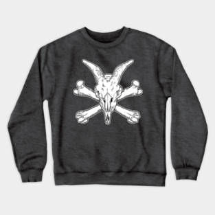 Goat Skull and Bones Crewneck Sweatshirt