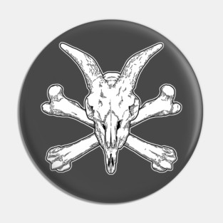 Goat Skull and Bones Pin