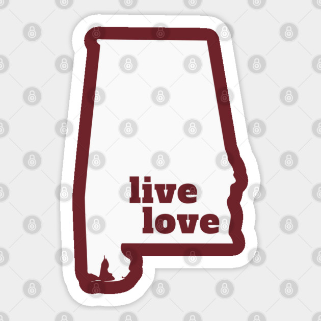 Alabama - Live Love Alabama Sticker by Yesteeyear