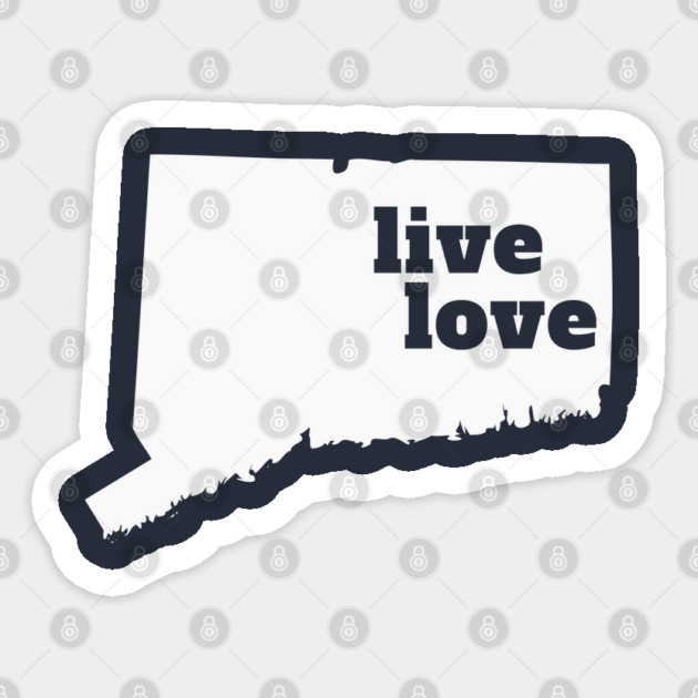 Connecticut - Live Love Connecticut Sticker by Yesteeyear
