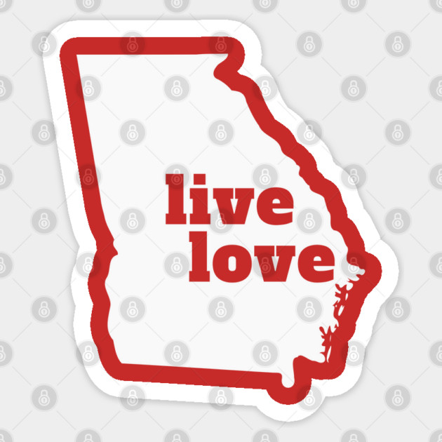 Georgia - Live Love Georgia Sticker by Yesteeyear