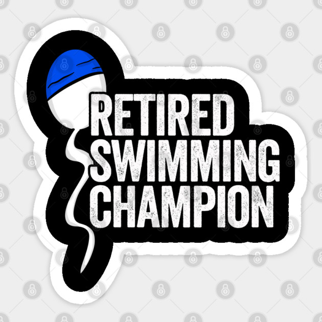 Retired Swimming Champion Sticker by belownormal