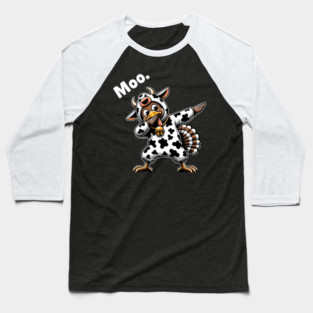Turkey Moo Cow Funny Thanksgiving Baseball T-Shirt