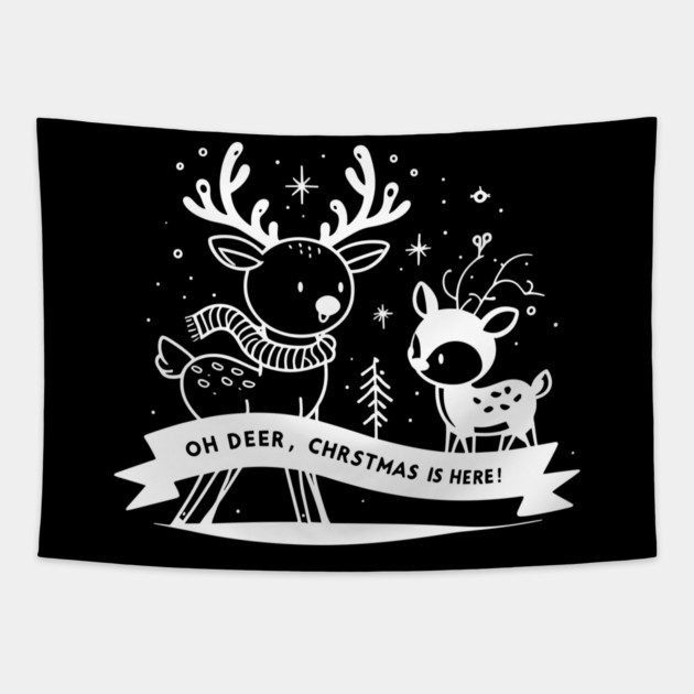 Oh Deer Christmas is Here! Tapestry by Frank Ring