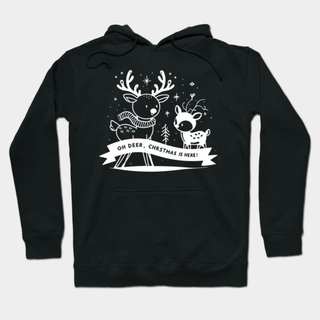 Oh Deer Christmas is Here! Hoodie by Frank Ring