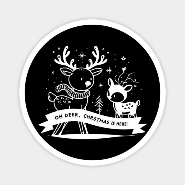 Oh Deer Christmas is Here! Magnet by Frank Ring