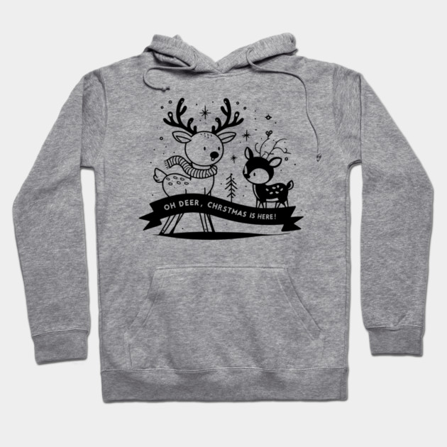 Oh Deer Christmas is Here! Hoodie by Frank Ring