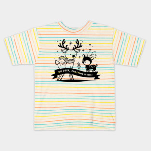 Oh Deer Christmas is Here! Kids T-Shirt