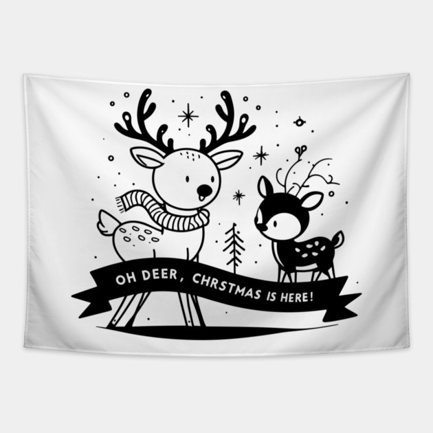 Oh Deer Christmas is Here! Tapestry by Frank Ring